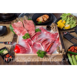 [Khay vuông 30x30cm] Khay gỗ trang trí món ăn - Khay gỗ trang trí sushi sashimi cho nhà hàng Nhật - Gỗ Thông