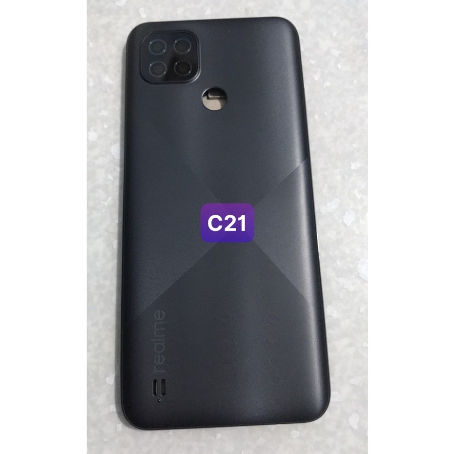 bộ vỏ realme c21 -gồn lưng ,xương,nút bấn,kính cam