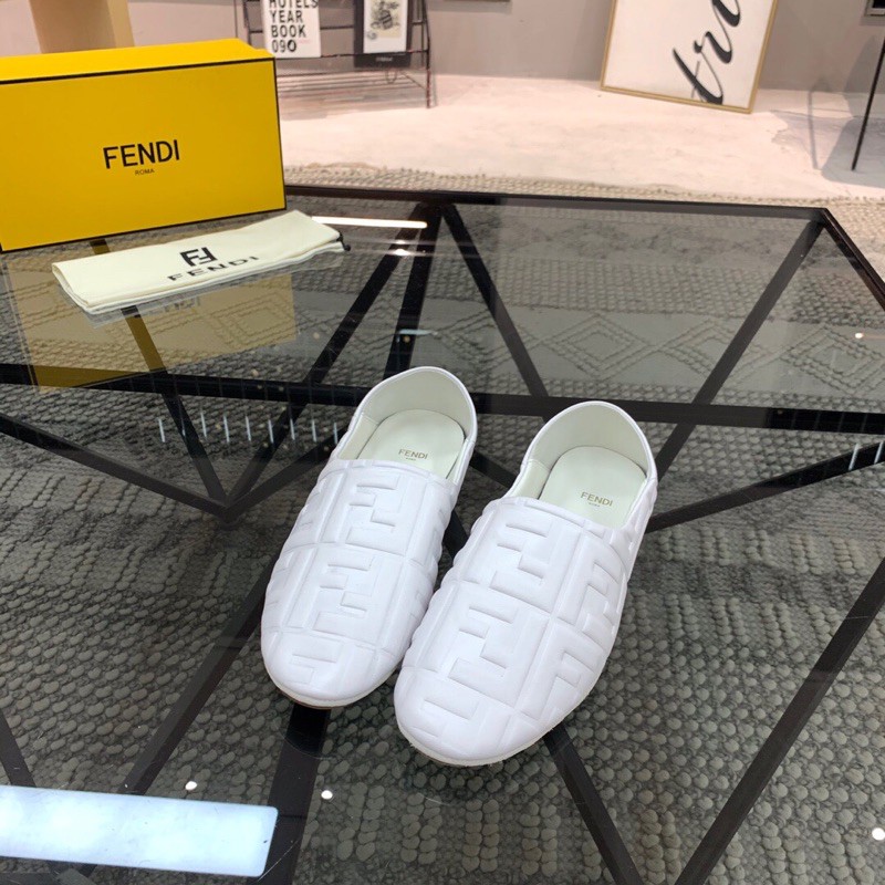 Giày lười nam thương hiệu Fendi FD da thật cao cấp logo in nổi độc đáo