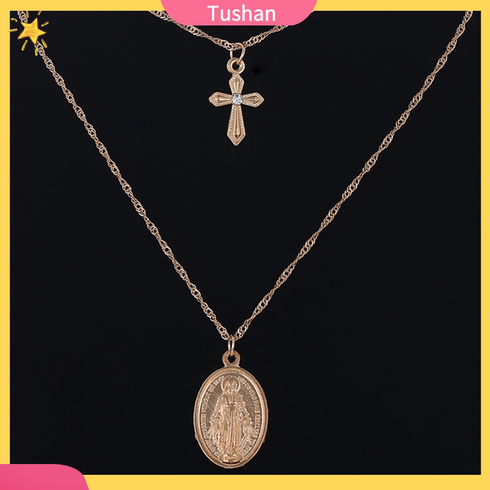 Vòng cổ choker nhiều lớp hình thánh giá tush _