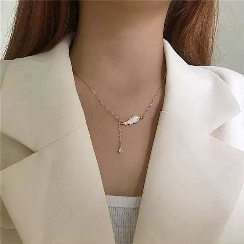 MANYUE Dây Chuyền Hợp Kim Mặt Hình Đôi Cánh Phong Cách Hàn Quốc Sang Trọng