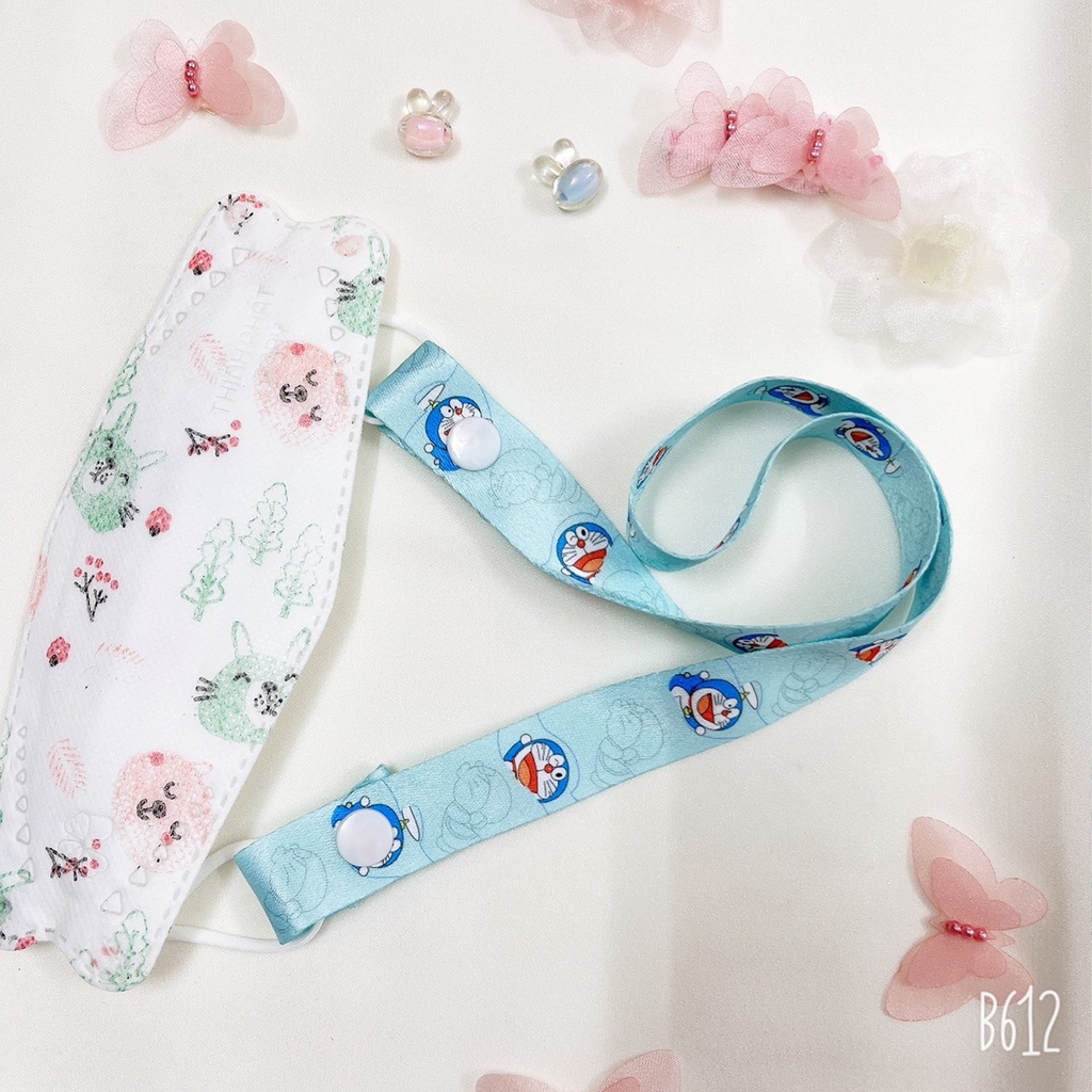 Dây đeo khẩu trang vải dệt siêu mềm mại in hình siêu cute tiện dụng cho bé gái và bé trai