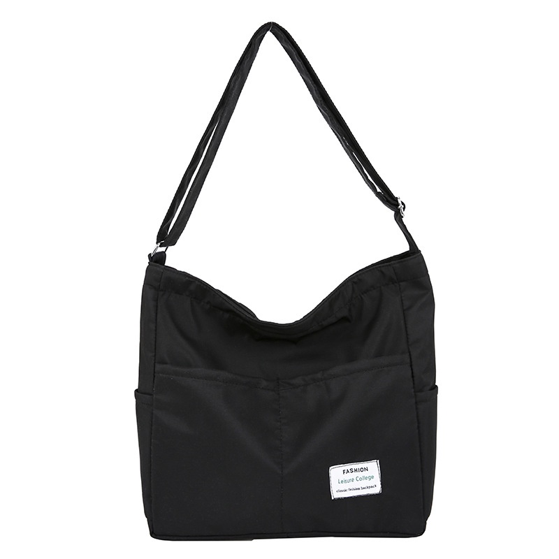 Túi Đeo Chéo Bằng Nylon Chống Nước Sức Chứa Lớn Có Khóa Kéo Thời Trang Cho Học Sinh