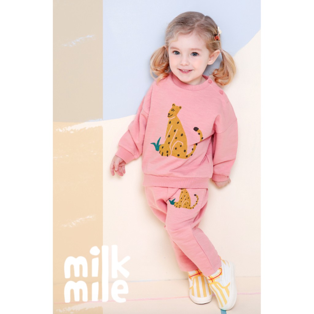 (130)Áo nỉ da cá xuất Hàn họa tiết con báo Milkmile moouse15