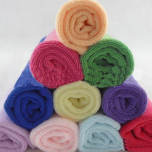 Bộ 10 Cái Khăn Lau Mặt Vải Mềm Sợi Nhỏ Màu Kẹo Khổ 25x25cm