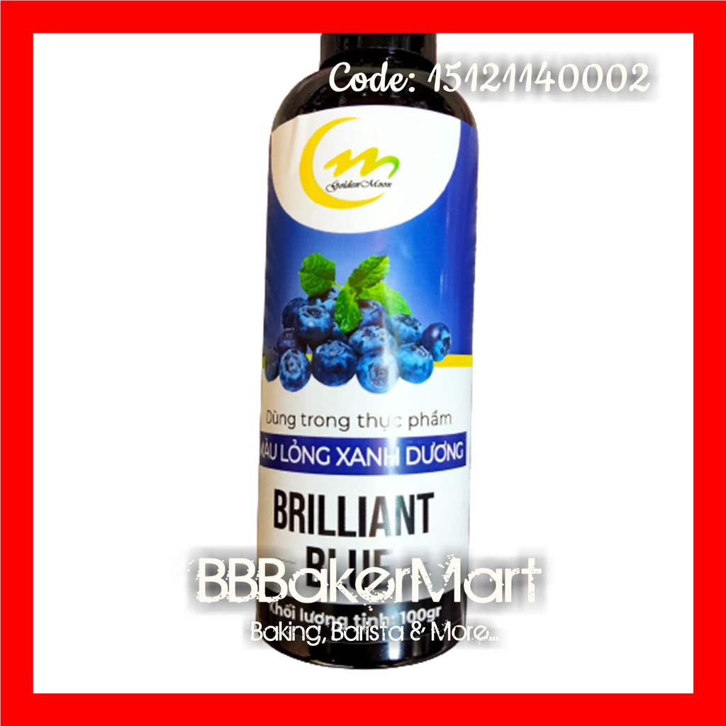 Màu nước thực phẩm XANH DƯƠNG BRILLIANT - Chai 100gr