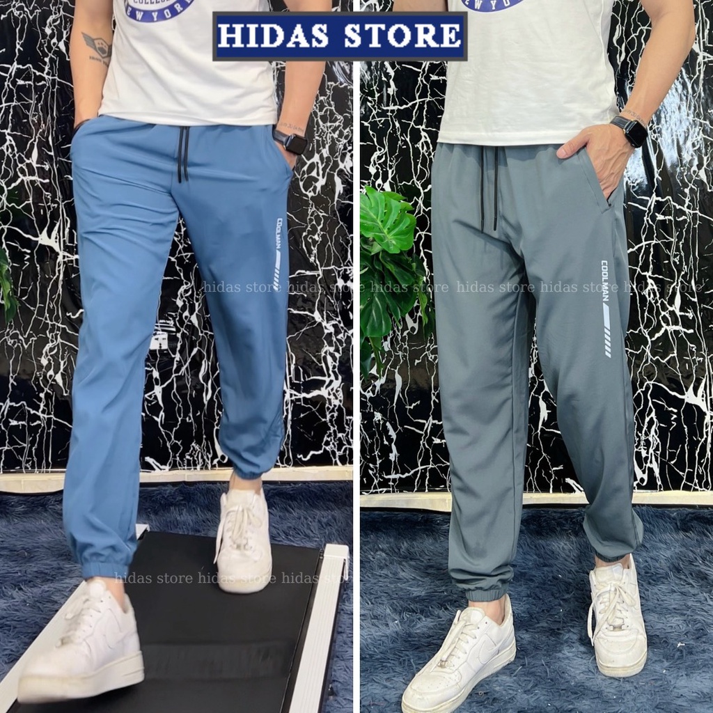 Quần gió dài thể thao nam chất gió mềm co dãn nhẹ bo chân trẻ trung năng động HD1
