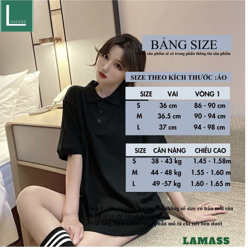 Áo polo tay lỡ form rộng kute bánh bèo ,áo thun cổ đức unisex chất cottong mát lạnh thấm hút mồ hôi -LAMASS