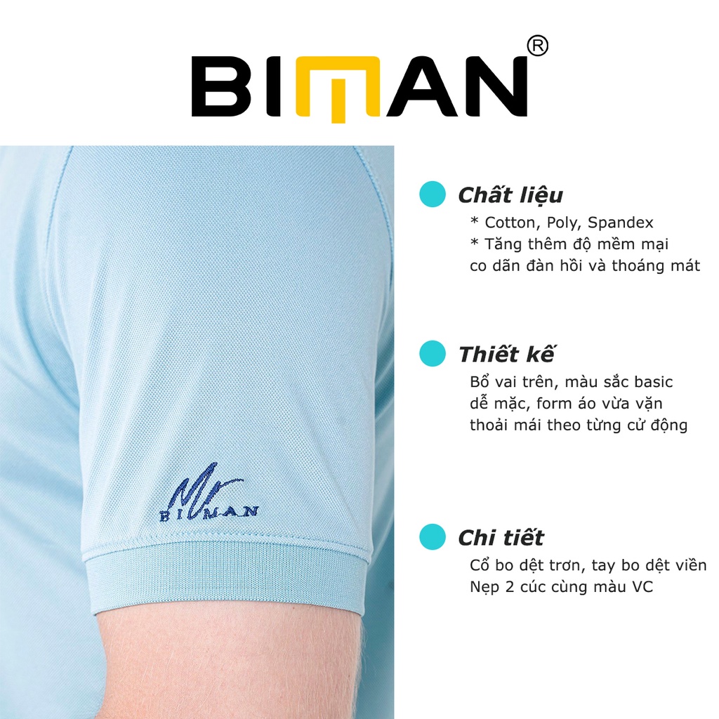 Áo polo nam thun cổ bẻ Biman by Biluxury nhiều màu thoáng mát trẻ trung chất vải co giãn 4 chiều 5APCB007