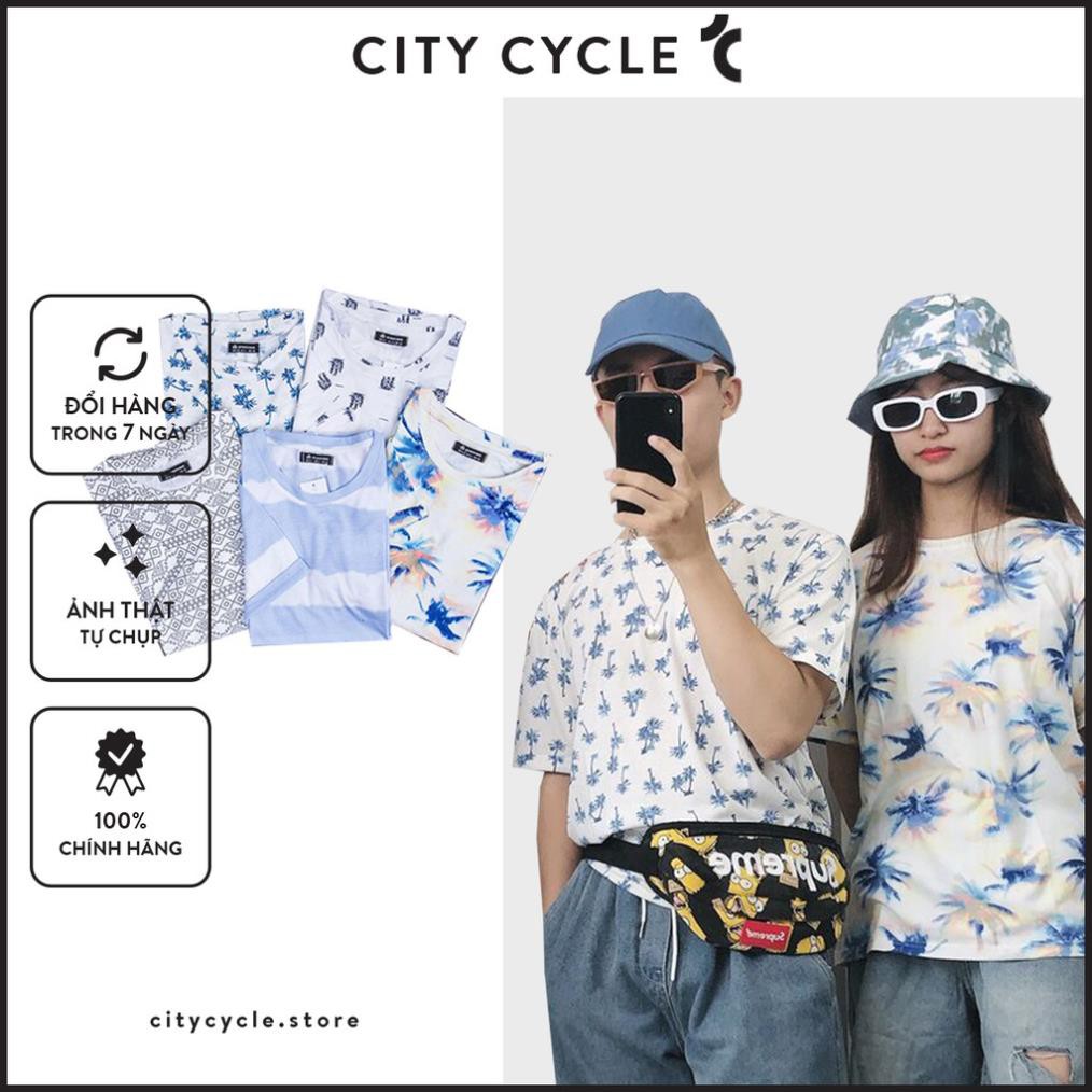 Áo thun nam nữ họa tiết xắn tay City Cycle - Áo phông nam Unisex form vừa  ྇
