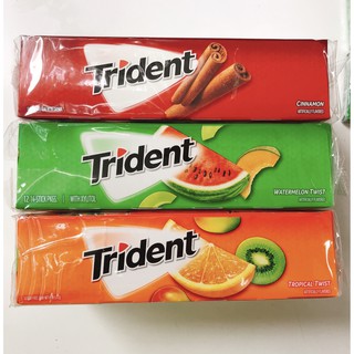 Kẹo cao su Trident 14 miếng ( quế, bạc hà, cam xoài kiwi, dưa bở ) date T06.2020