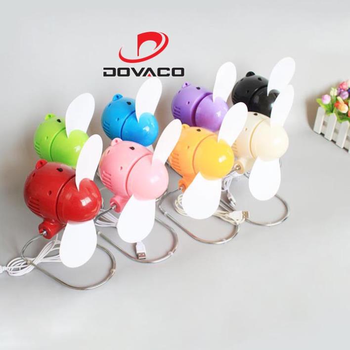 Quạt con cóc mini DOVACO siêu mát, cắm cổng USB 5V hoặc dùng pin tiểu AA