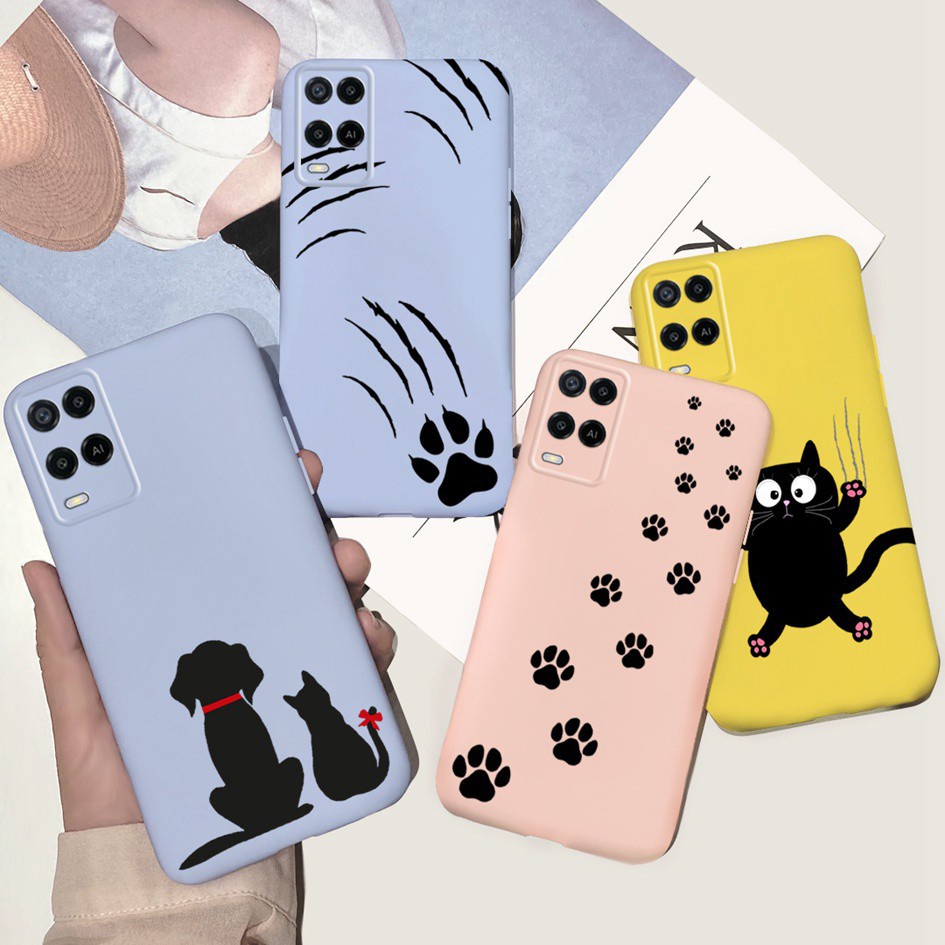 Ốp điện thoại silicon họa tiết hoạt hình dễ thương cho Oppo A54 4g 2021 Oppoa54 Cph2239 A 54 6.54 Inch