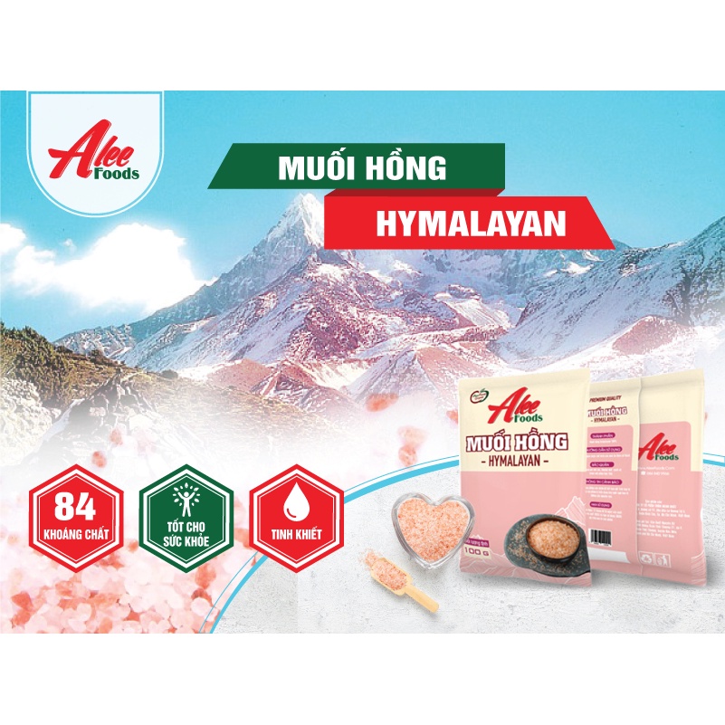 100g Muối hồng / muối hồng Himalaya hạt mịn nấu ăn, nấu sữa...(Pakistan)