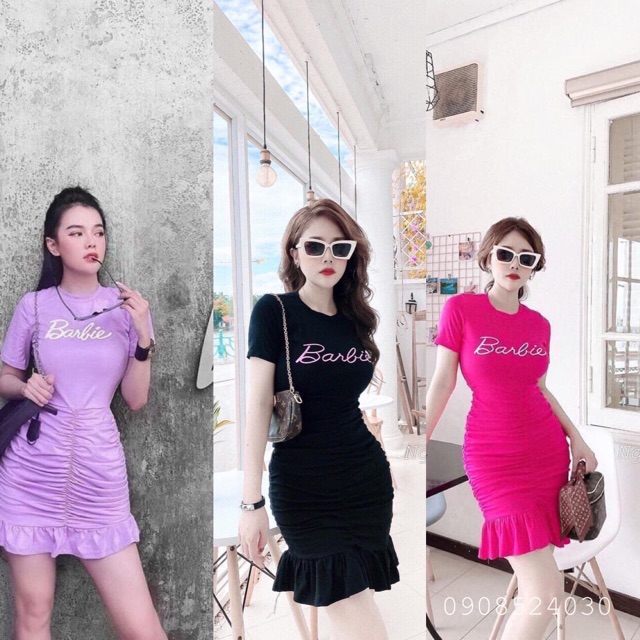 (Video thật) Đầm đuôi cá thêu chữ