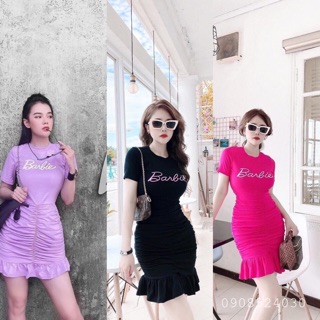 Đầm đuôi cá thêu chữ