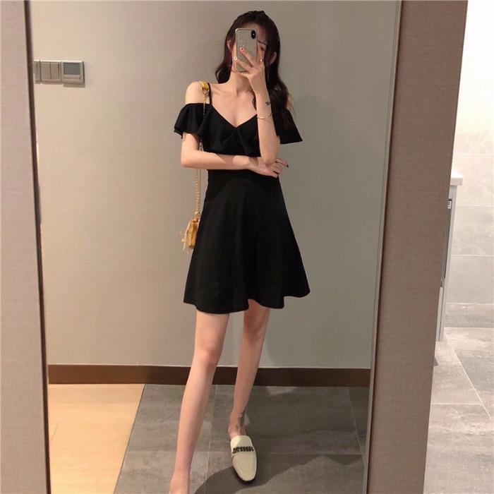 Đầm Hai Dây Cổ Chữ V Màu Sắc Đơn Giản Thời Trang Mùa Hè Cho Nữ