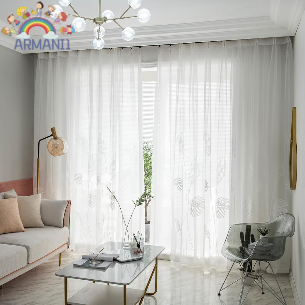 ARMANI Rèm Cửa Sổ Vải Tuyn Hình Lá Cọ Cho Phòng Khách / Phòng Ngủ
