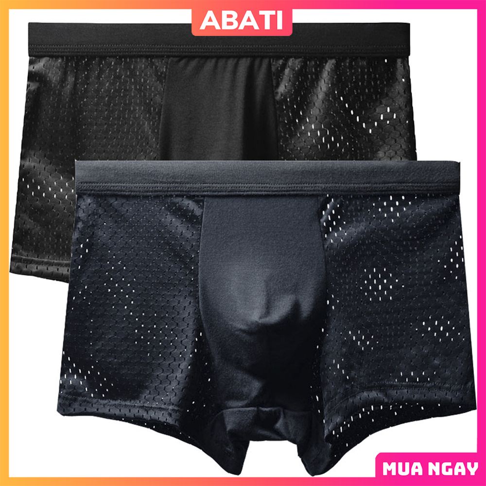 Quần sịp đùi nam thông hơi thoáng khí cotton cao cấp, Quần lót nam boxer thun lạnh chính hãng ABATI