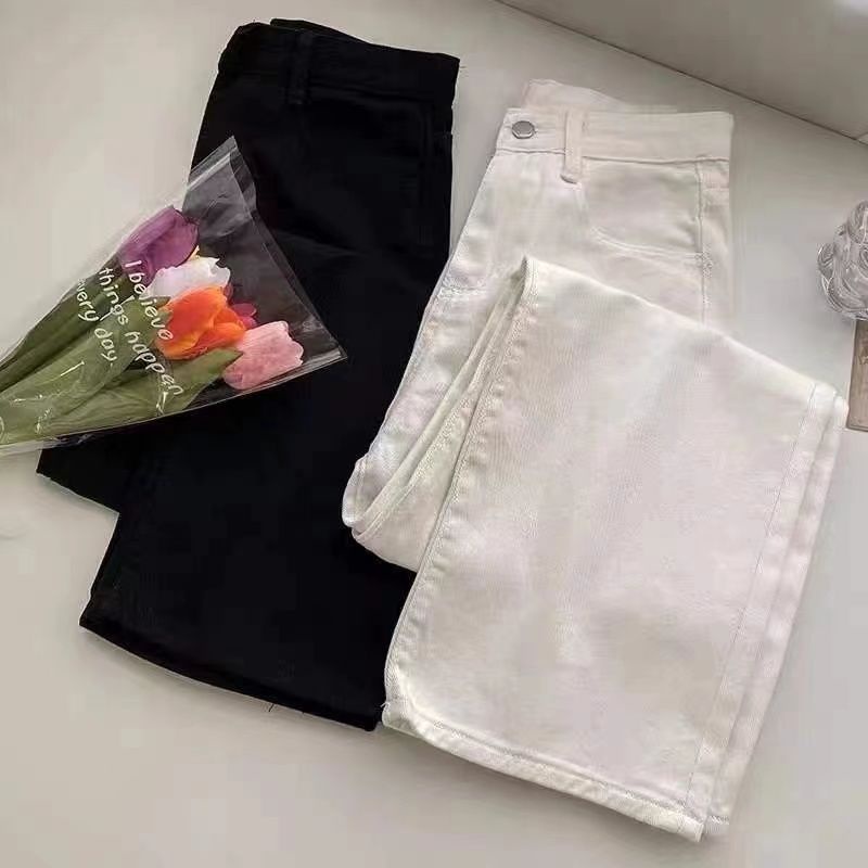 Jiashucheng Quần Jean Dài Ống Rộng Dáng Suông Kiểu Đường Phố Thời Trang Mùa Xuân Cho Nữ