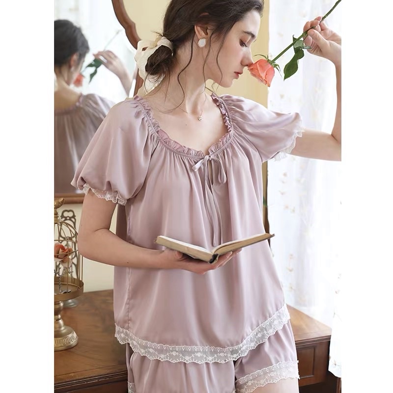 Bộ ngủ đùi tiểu thư cao cấp Hàn quốc ⚡️FREE SHIP⚡️