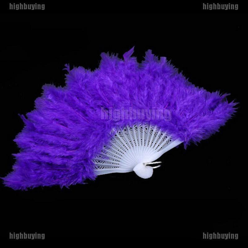 Quạt Lông Vũ Xếp Cầm Tay Cho Cô Dâu
