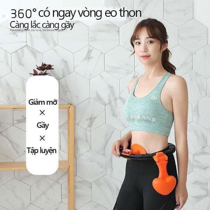 Vòng lắc eo giảm mỡ tự động nhập khẩu - Vòng lắc giảm mỡ HuLa Hoop chỉnh cân nặng vòng eo đồng hồ điện tử tự động đếm số