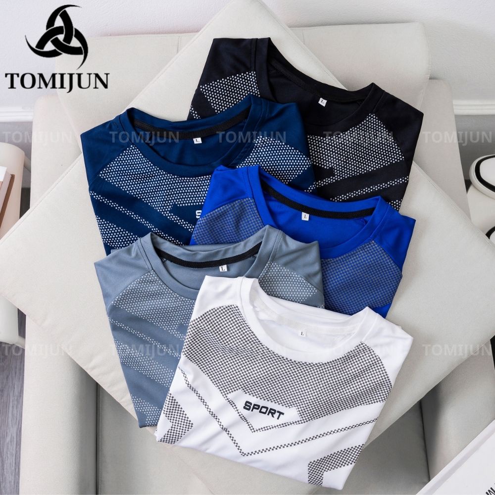 Đồ Bộ thể thao nam bộ quần áo mùa hè cộc tay vải thun lạnh thoáng mát co giãn năng động thời trang TOMIJUN
