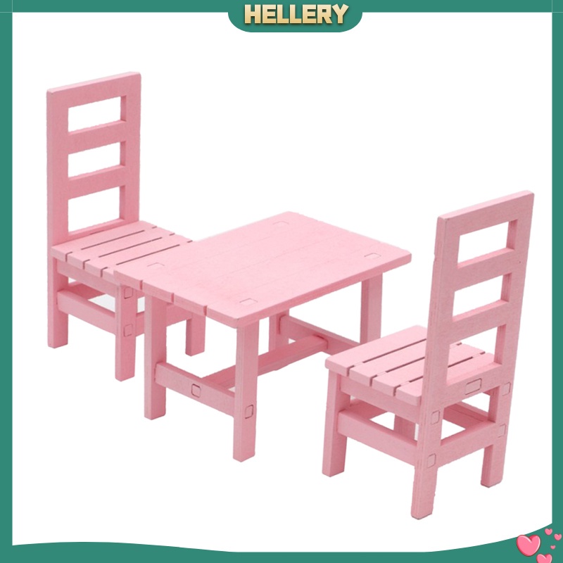 Bàn Ăn 2 Ghế Màu Trắng Tỉ Lệ 1 / 6 Trang Trí Nhà Búp Bê