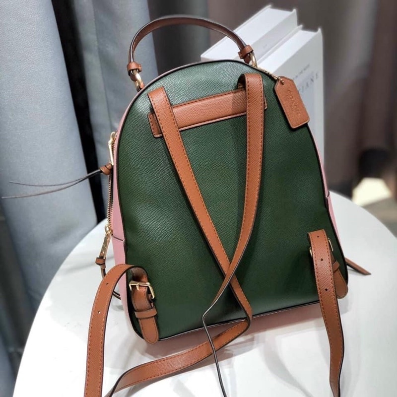 TNS-Balo nữ form vuông thời trang jordyn backpack-tone xanh rêu phối hồng