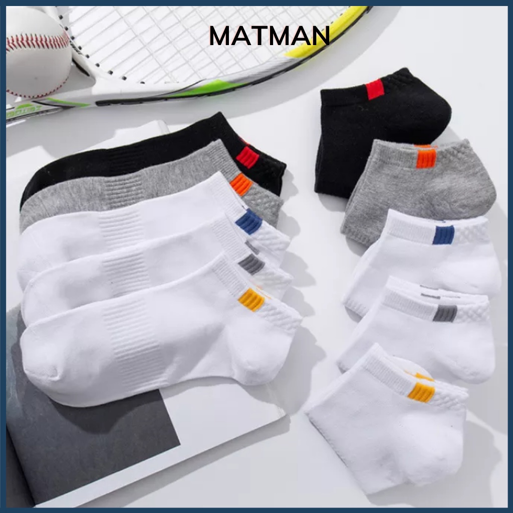 Tất cổ ngắn, tất nam nữ cổ ngắn hoạ tiết đơn giản vớ trắng đen