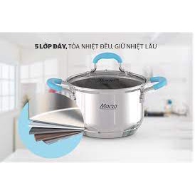 Bộ nồi chảo 5 đáy SHG506 Sunhouse chất liệu inox 304 cao cấp sáng bóng an toàn sức khỏe - HAPOS