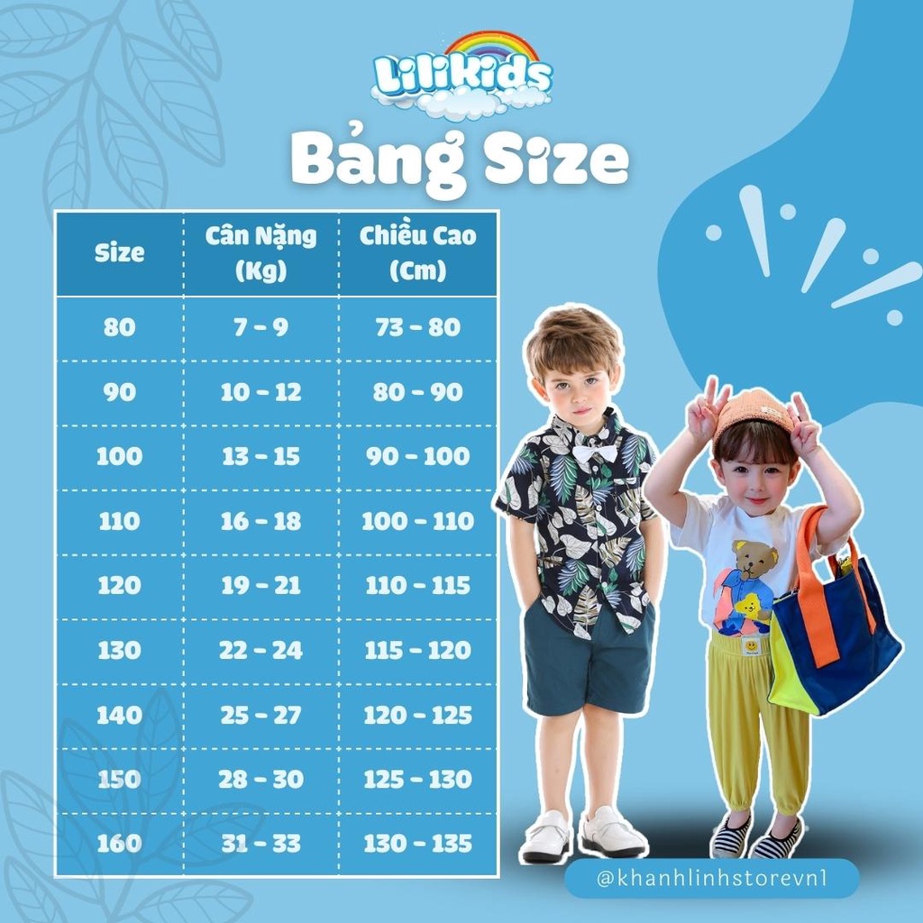 Áo thun bé trai Lilikids, áo phông cotton họa tiết đáng yêu cho bé từ 1-6 tuổi