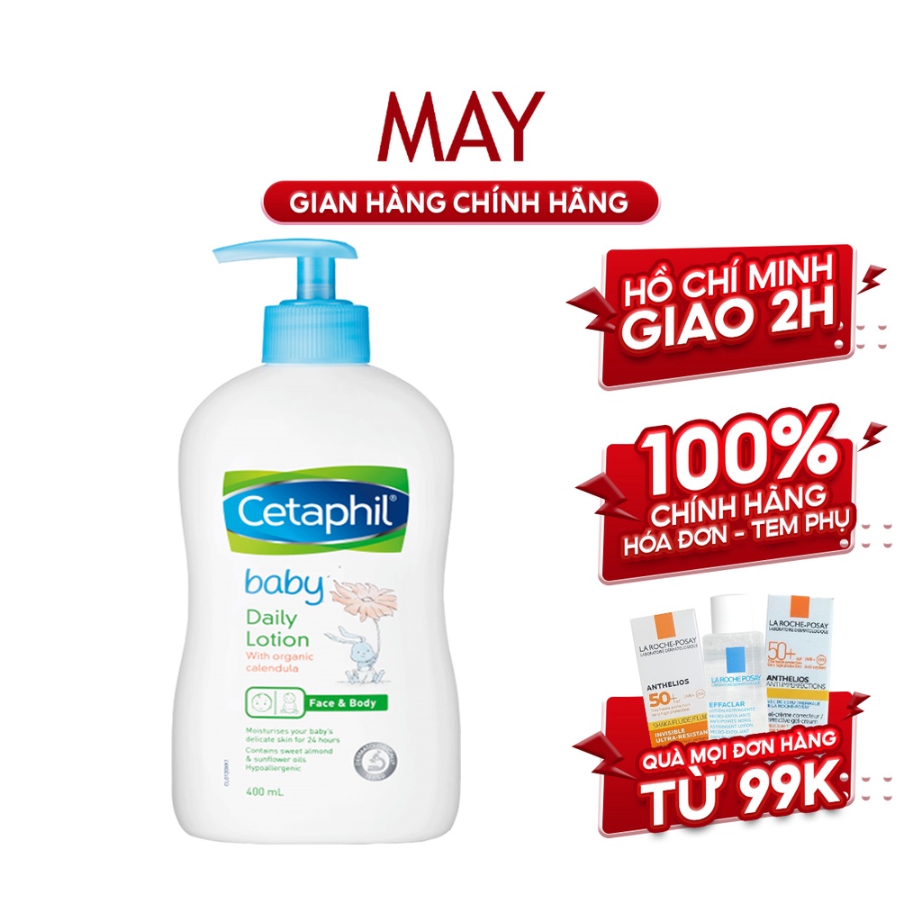 Sữa Dưỡng Ẩm Cetaphil Lotion Baby dịu nhẹ hằng ngày cho bé Daily Lotion with Organic Calendula 400ml