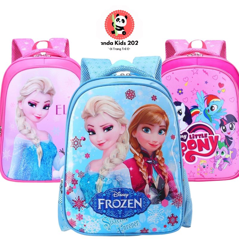 Balo cho bé trai bé gái đi học lớp 1 - 5 tiểu học, lớp lá , in hình siêu nhân, công chúa, ngựa pony Panda kids 2022
