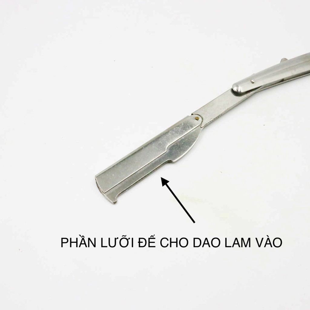 [FREE EXTRA] DAO KẸP PANH CÁN INOX CAO CẤP KHÔNG GỈ, LẮP LƯỠI DAO TEM ĐỂ CẠO LÔNG MẶT, LÔNG MÀY, RÂU..