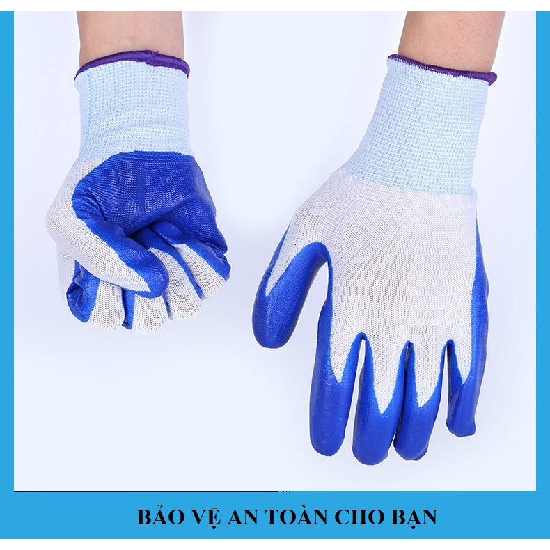 Găng tay lao động, bao tay vải bảo hộ an toàn lao động chống cắt, cách điện sợi dài 24cm_C108-BTAT