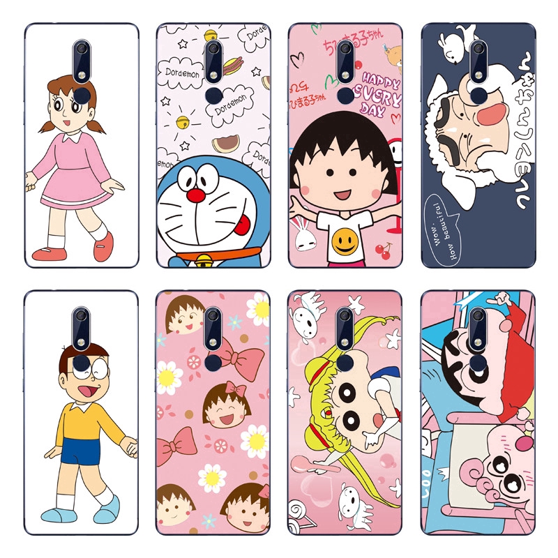 Cute Doraemon Back Cover Nokia 3.1 /5.1 Plus/X5 /6.1 Plus/X6 / 7.1 Plus/X7 Soft TPU Case