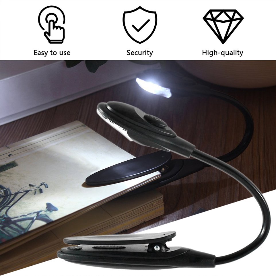 Đèn đọc sách mini có kẹp linh hoạt