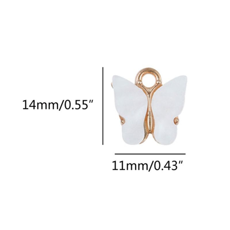 Flgo Set 30 Mặt Vòng cổ Acrylic Hình Bướm Nhiều Màu Sắc Làm Trang Sức Thủ Công