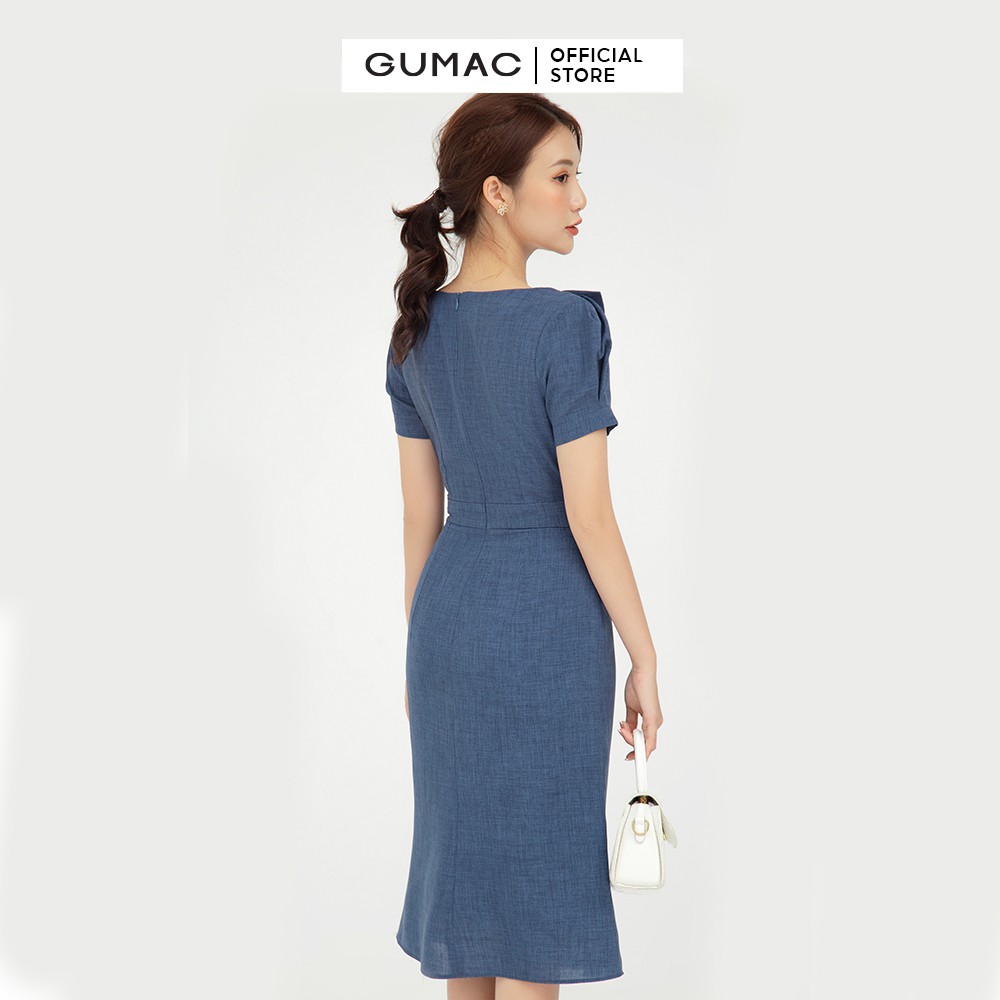 [Mã MABR07062 giảm 8% tối đa 50K đơn từ 249K] Đầm ôm nữ phối phụ kiện sang trọng GUMAC DB618 | BigBuy360 - bigbuy360.vn