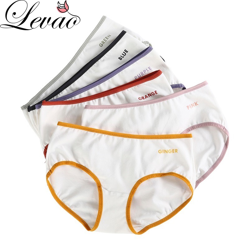 Quần lót Levao vải cotton lưng vừa in họa tiết gợi cảm cho nữ