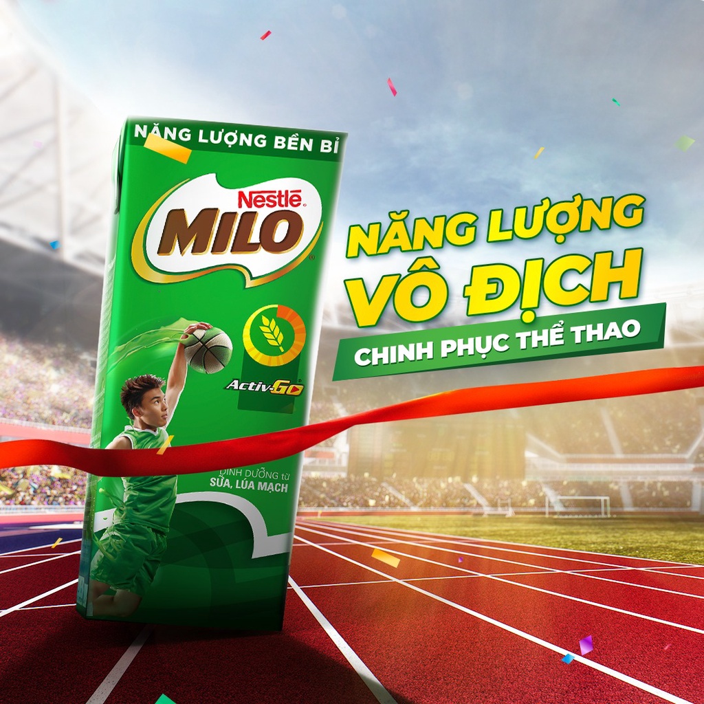 Sữa lúa mạch Nestlé MILO lốc 4hộp x 180ml