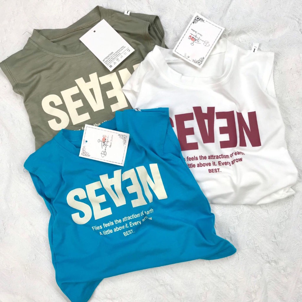 Áo Ba Lỗ In Chữ SEVEN Cho Bé, Áo Sát nách Cho Bé Trai Bé Gái Chất Cotton từ 6-18kg - LILA KIDS