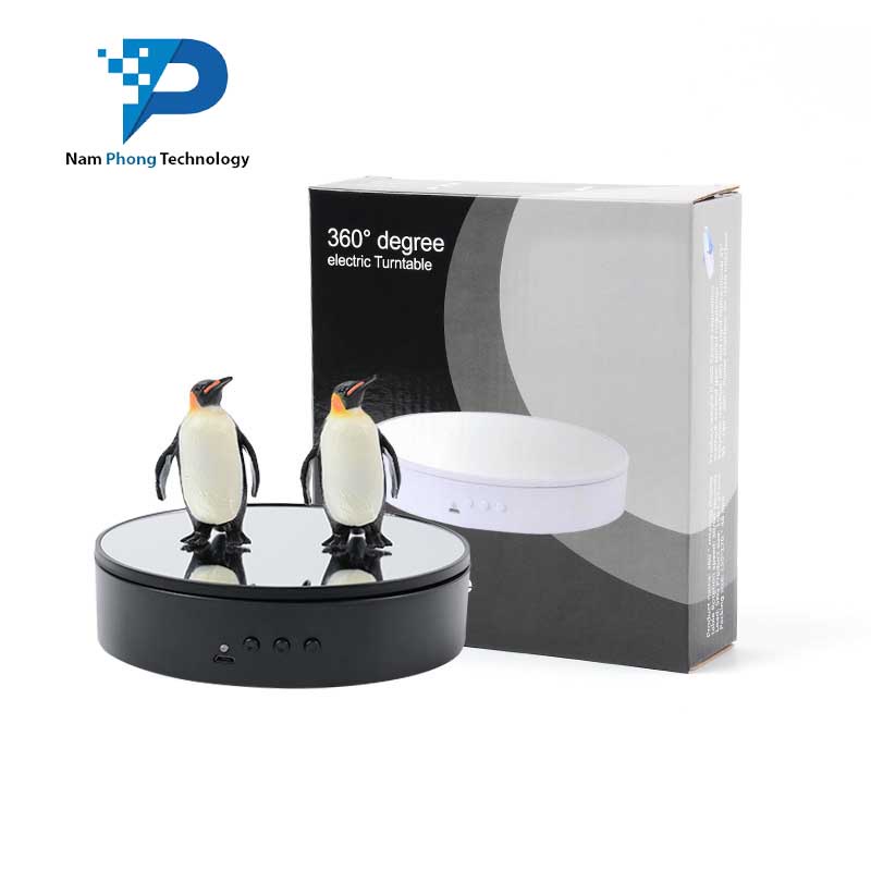 ĐẾ XOAY TỰ ĐỘNG 360 ĐỘ ĐƯỜNG KÍNH 15CM CHỊU LỰC 5KG - HỖ TRỢ CHỤP ẢNH SẢN PHẨM - SẠC USB - BH 1 THÁNG