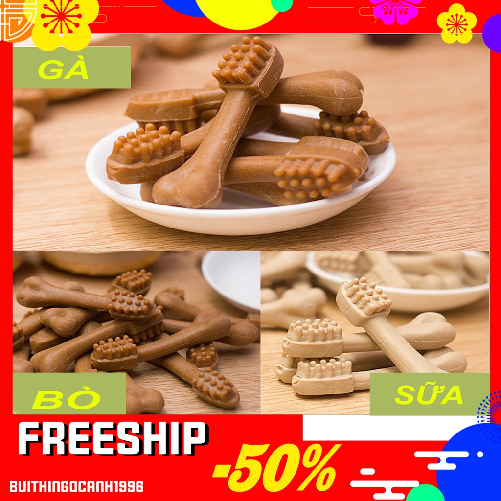 Xương gặm cho chó - Hình bàn chải làm sạch răng