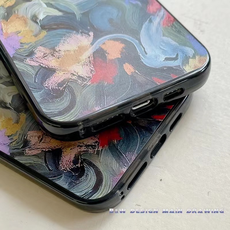 Ốp Điện Thoại Mềm Trong Suốt Chống Sốc Họa Tiết Tranh Sơn Dầu Cho iPhone 14 13 12 11 Pro MAX IX XS MAX XR 6 6s 7 8 Plus