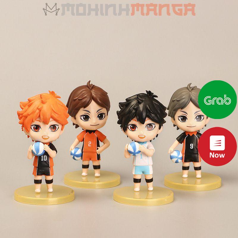 Combo 4 mô hình nhân vật Haikyuu Vua bóng chuyền Hinata Shoyo Kageyama Tobio Koshi Sugawara Oikawa Toru Haikyu đồ chơi