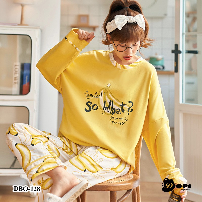 (DBO128) Đồ bộ mặc nhà thu đông dài tay cao cấp