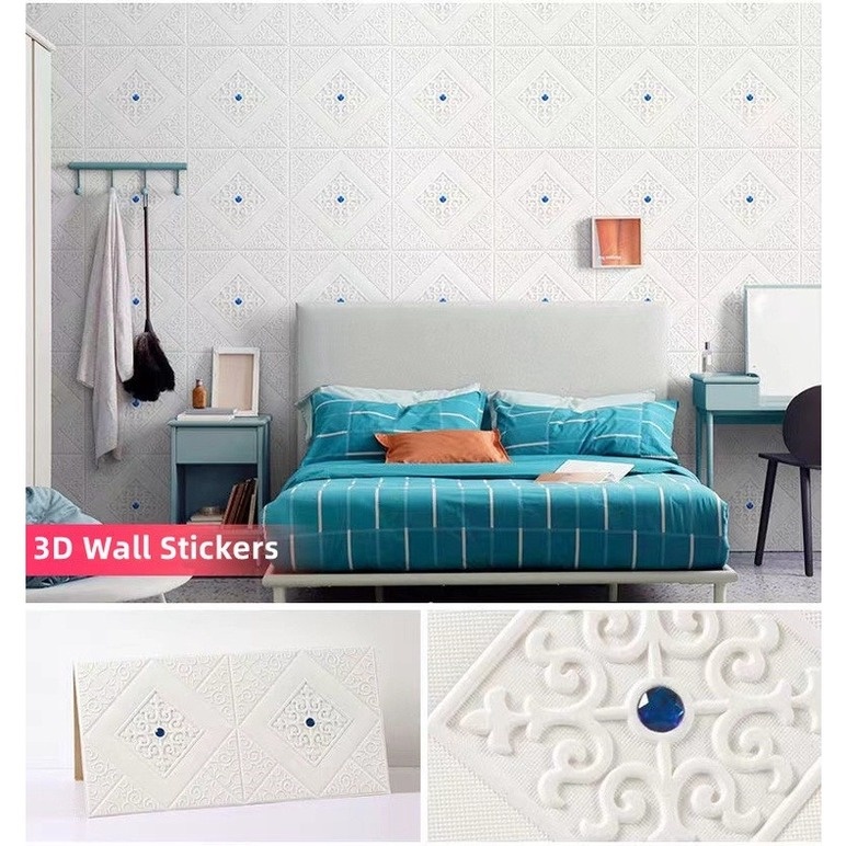 1 Miếng Dán Trang Trí Trần Nhà Bằng Xốp 3D Chống Thấm Nước DIY 2022